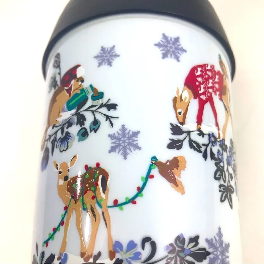 Vera Bradley Winter Wonderland Woodland Animal Flip Top To Go Travel Tumbler